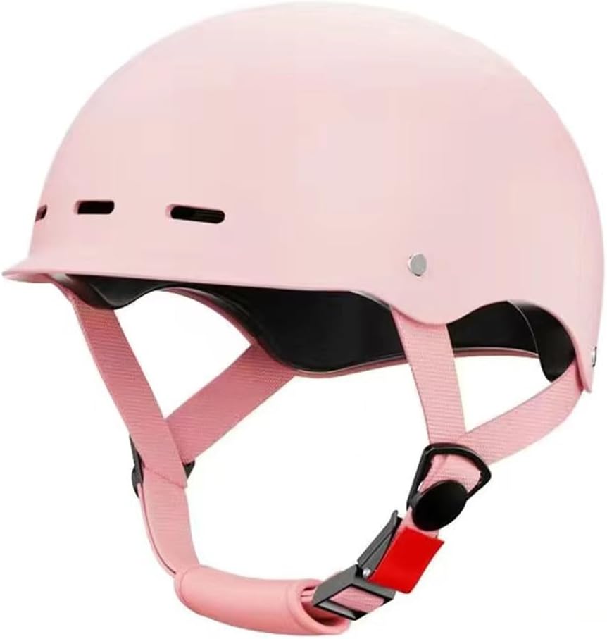 DOT Certified Fashion Girl Motorcycle Helmet, Vespa Youth Open Face Ultra-Thin Comfortable Helmet, Men Women Retro Motorbike Summer Street Sunscreen Helmet for Scooter Cruiser ATV Moped