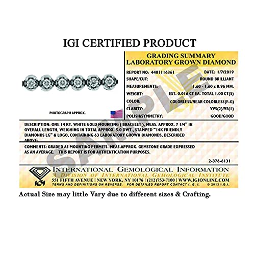 Friendly Diamonds Igi/Egl Certified Lab Grown Diamond Tennis Bracelet | 3 Carat In 14K Rose Gold 7.25 Inches Diamond Bracelets For Women | G-H Si1 Quality Bracelets #TOP4