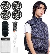 Amazon.co.jp: [Hon&Guan] 空調作業服 ファン付きベスト 4ファン