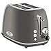 ProfiCook PC-TA 1193 Toaster 2-Scheiben-Toaster, Vintage-Look, Edelstahlgehäuse, Brötchenaufsatz, einstellbarer Bräunungsgrad, Zentrierfunktion, Krümelschublade, anthrazit