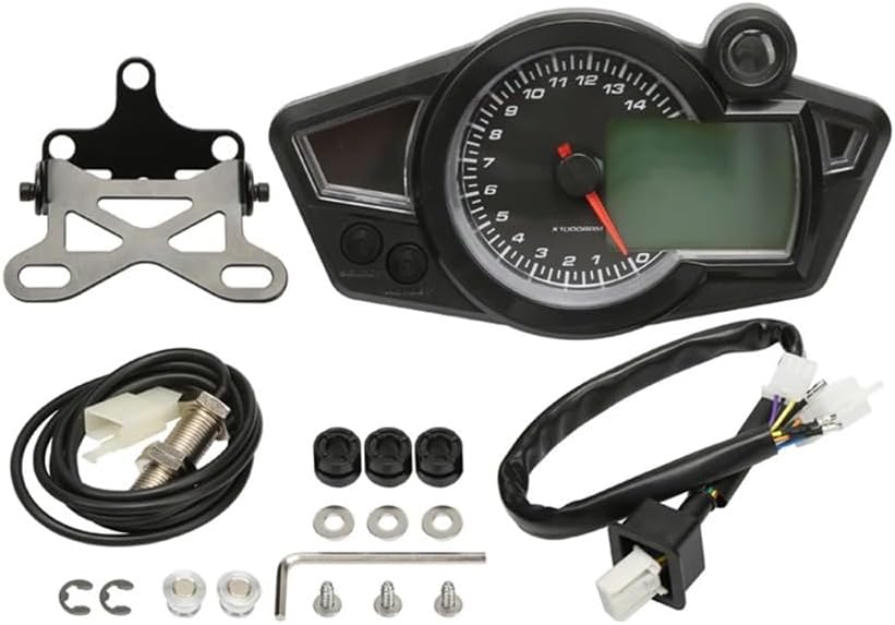 Motorcycle Speedometer Gauge Universal Digital Motorcycle Odometer Tachometer Tachometer Meter Motorbike Moto Dashboard 12V 0-14000 RPM Digital Odometer