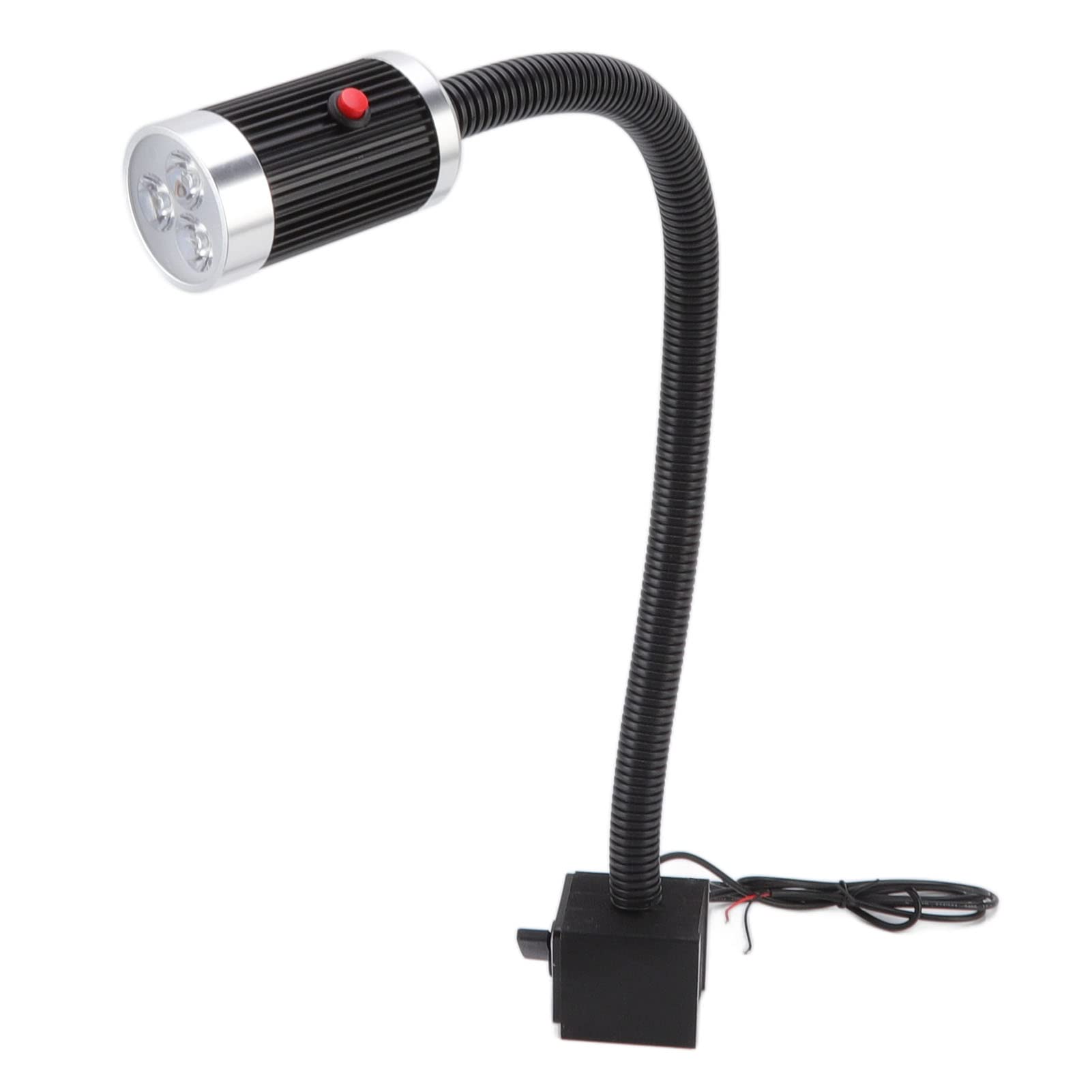 KIMISS Luz de Trabajo Magnético LED - Lámpara de Escritorio Cuello Cisne 9W para Máquinas Herramientas y Reparación Automóviles - Aluminio a Prueba óxido con Potente Base Magnética