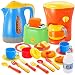 JOYIN Kids Kitchen Pretend Play Toys with Coffee Maker Machine, Kettle, Toaster, Utensils and Cutting Vegetables Cooking Set Play Kitchen Accessories for Toddlers