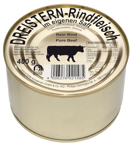 Rindfleisch im eigenen Saft 97% pure Beef 6 x 400 gr Dosen