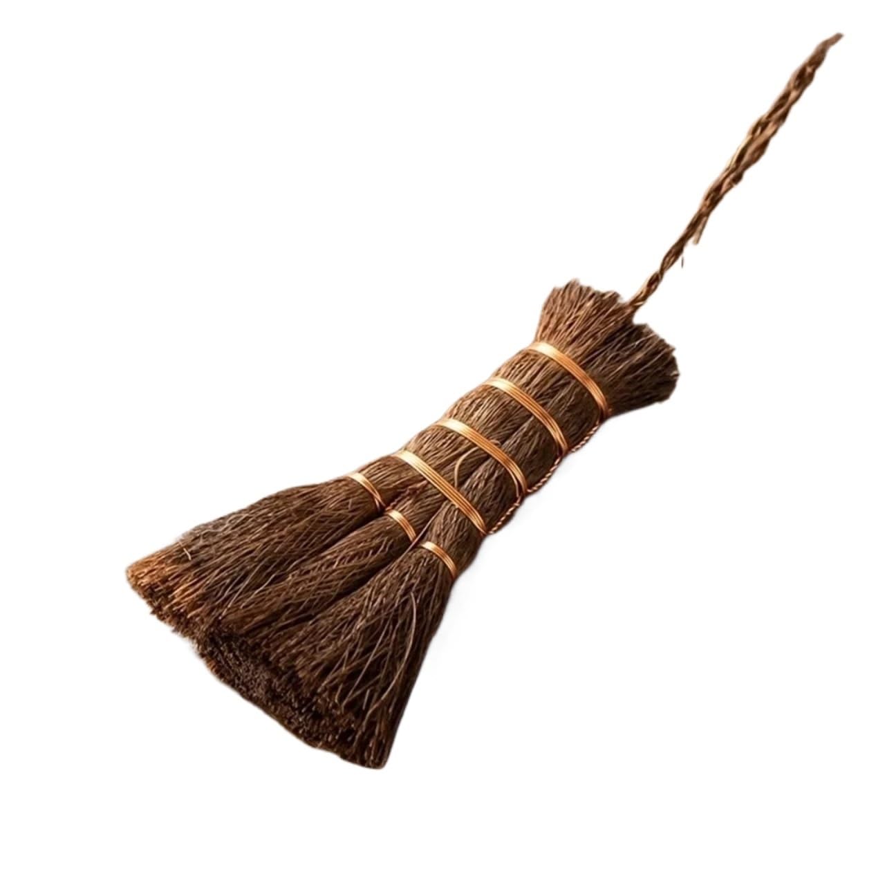Palm Broom Traditional Tea Cleaning Brush Natural Handmade Palm Hair Vintage Mini Whisk Broom Pot