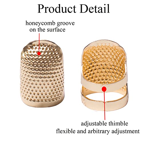 Gygyl 4Pcs Metal Gold Sewing Thimble, Sewing Thimble Finger Protector, Accessories Diy Sewing Tools (2 Sizes, S/M) #TOP1