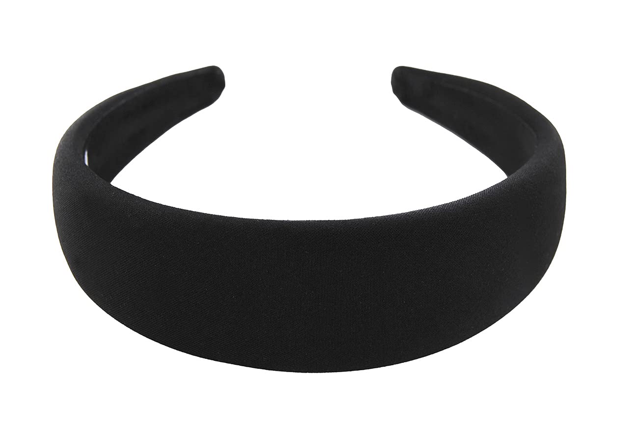 axy Breiter Haarreif mit Stoff gepolstertes Candy Colours - Wunderschön Damen Stirnband Haarschmuck Haarreifen HRK2A (Schwarz)