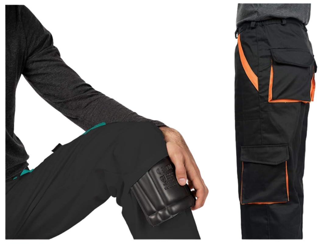 MAZALAT work wear Pantalon de Travail Homme, avec des Poches Genouillere, Vetement Travail, Grande Taille S - XXXL, Pantalon Travail Homme, Cargo, Poches Multifonctions, Vetements de Travail
