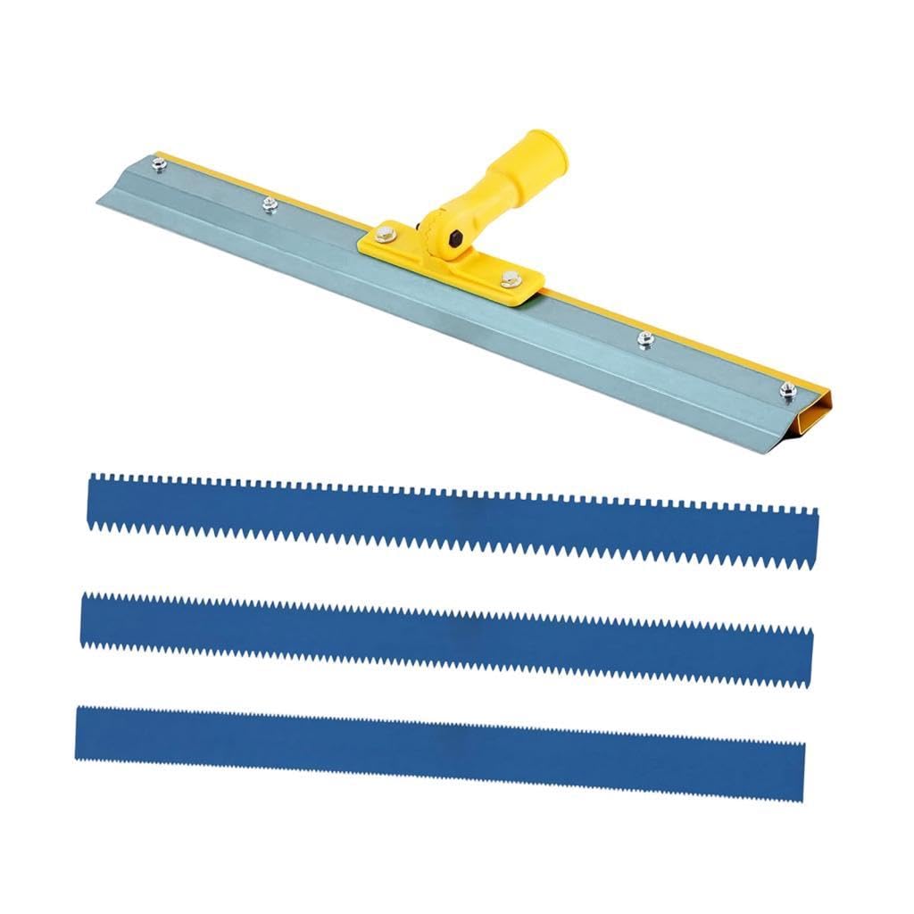 Epoxy Squeegee Espátula Extensora para Piso Nivelador Ranurado Rastrillo de Cemento Herramienta para Nivelación Elaborado en Acero al Carbono