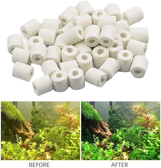 ONELINK MALL Filters Bio Ceramic Rings in 2 Filter Media Bags for Aquarium Fish Canister (1000 g) 1