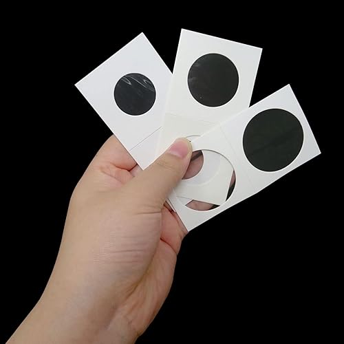 Miniatura 6 de Honbay 150 soportes de cartón para monedas, monedas, soportes para monedas para colección de monedas, suministros de almacenamiento (3 tamaños, 2 x