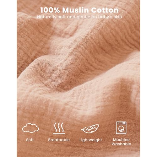 Image of Konssy Muslin Baby Sleep Sack 6-12 Months, 0.8 TOG Baby Wearable Blanket