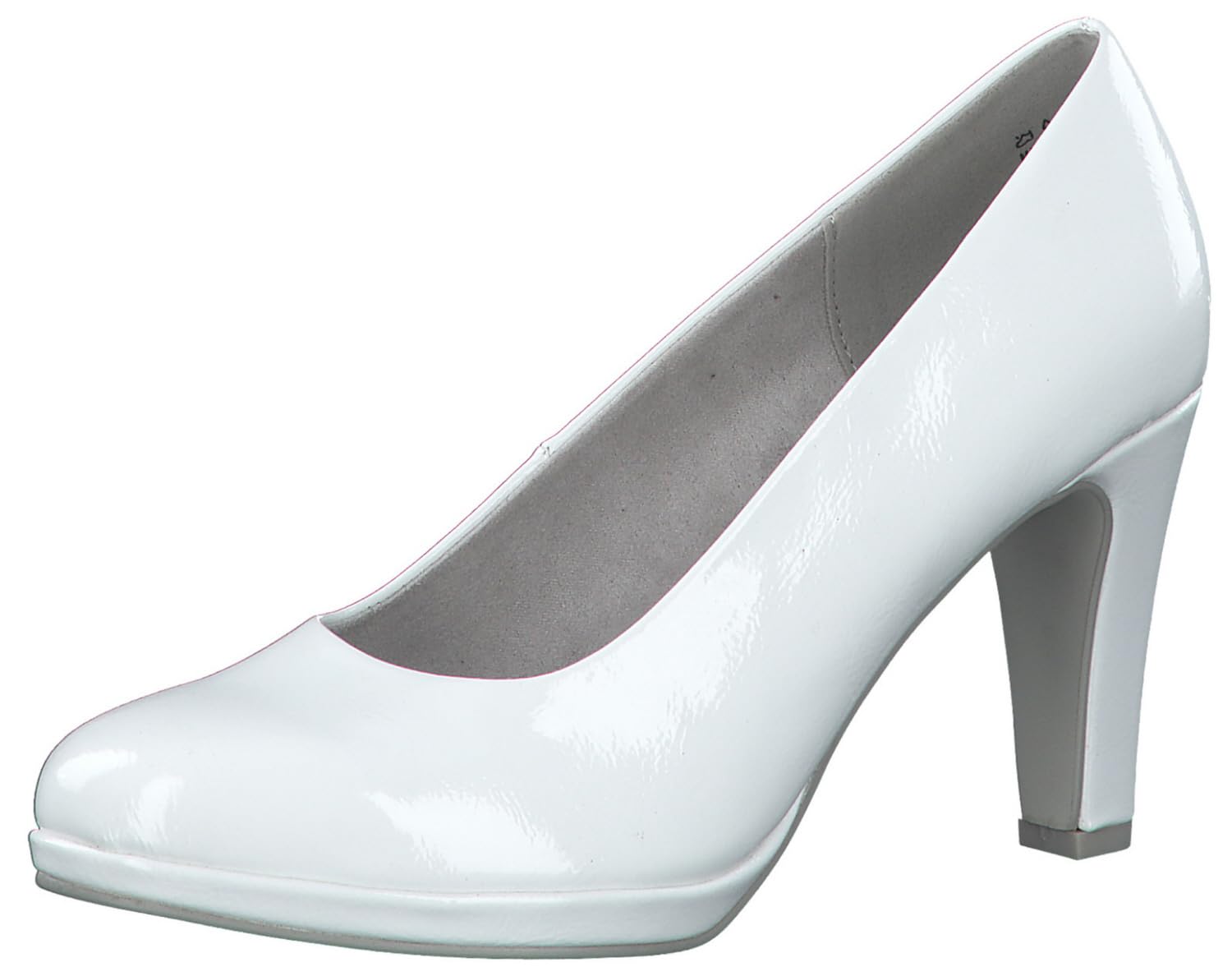 MARCO TOZZI Women's Vegan Elegant Court Shoes, White Patent 1, 8.5 UK