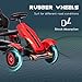 Aosom Kids Pedal Go Kart, Outdoor Ride on Toys with Adjustable Seat, Sharp Handling, Handbrake, 4 Non-Slip Rubber Wheels for Boys & Girls Aged 5-12 Years Old, Red