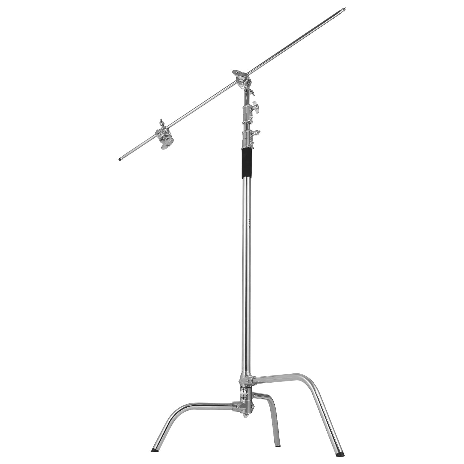 VEVOR Uchwyt w kształcie litery C, z ramieniem wysięgnika, maksymalna wysokość 330 cm, wytrzymały stojak na oświetlenie fotograficzne ze stali nierdzewnej, głowica z 2 uchwytami do monolightu