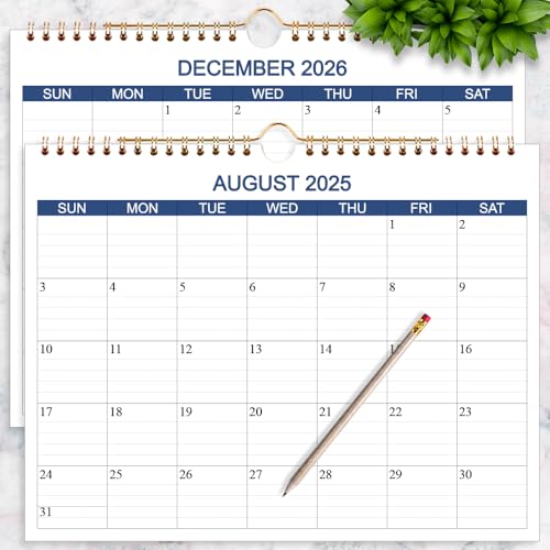calendar 2025-2026 - wall calendar runs now to dec 2026-16 months calendar planner with thick paper for planning and organizing for home or office blue hanging calendars 85 x 11 inches