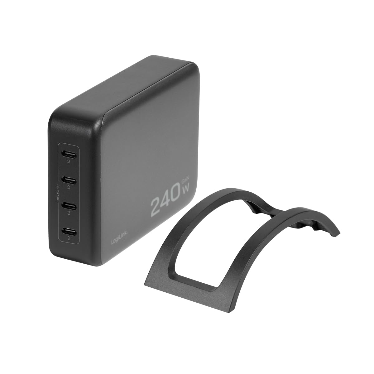 LogiLink PA0353 - Caricatore intelligente GaN (nitruro di gallio) 240 W, 4 x USB-C PD 3.1 (PowerDelivery)