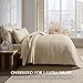EVERGRACEHOME Cotton Sateen Quilt Set King Size, Pre-Washed Cotton Channel Stitch Coverlet Bedspread, 3 Pieces Lightweight Soft Bedding Sets for All Season, with 2 Pillow Shams, Light Sand
