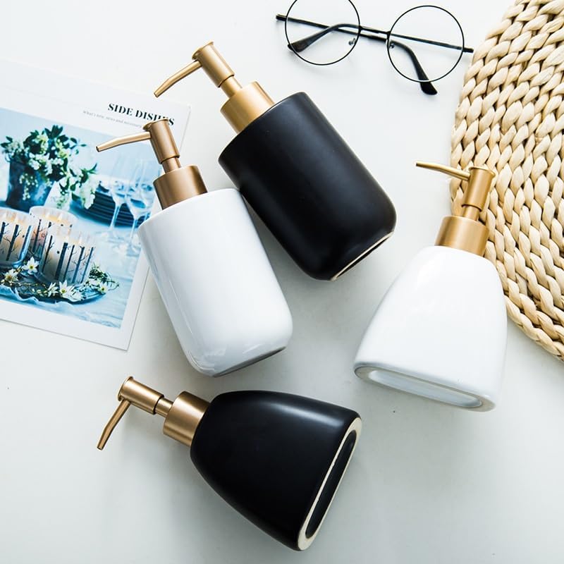 Kitchen Soap Dispenser Simple Bathroom Soap Dispenser Ceramic Hand Soap Shower Gel Shampoo Water Bottle Bathroom Hotel Lotion Press Bottle Bathroom Soap Dispenser(C)
