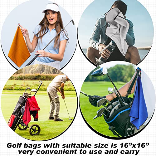 12 Pack 16'' X 16'' Golf Towel Trifold Golf Bag Towel With Clip Microfiber Fabric Waffle Pattern Golf Towel For Golf Bags Golf Accessories Gifts For Men Women (Colorful) #TOP6