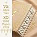 Geyynow 105 Bible Tabs for Women Study Bible with Cross Paper Clips, Gold Mini Laminated Cute Catholic Book Labels