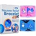 P6 Motion Sickness Bands for Kids Children’s Wristbands for Anti Nausea Sea Cruise Travel Car Sickness All-Natural Non Drowsy Relief Acupressure Treatment (2 Pack, Pink - Blue)