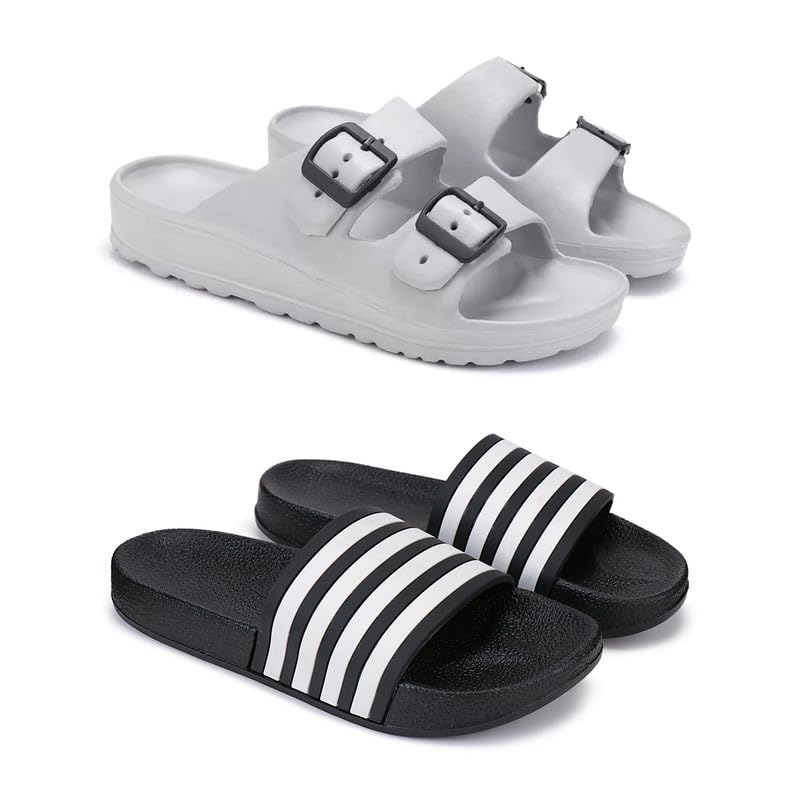 WINGSCRAFT Mens Rover Lightweight Comfortable| Slides|Clogs| Sandals with Adjustable Back Strap for Men Combo(AC)-3114-3024-7 Black (B0CY57YD72) Amazon Price History, Amazon Price Tracker