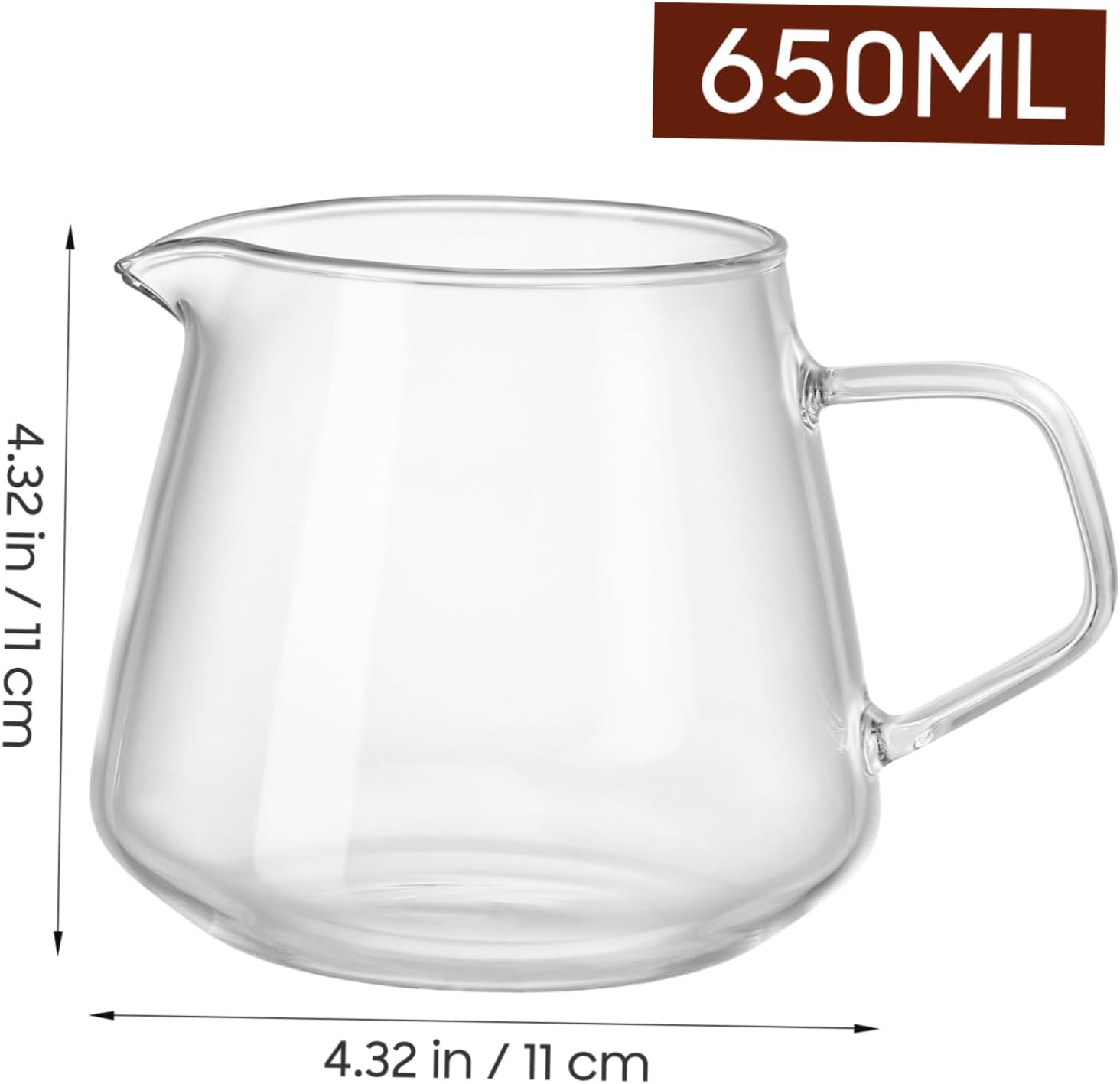 PRETYZOOM Glass Kettle Lid 650ml Multi-purpose Pot Heat Resistant for Home Cafe Coffee Kettle