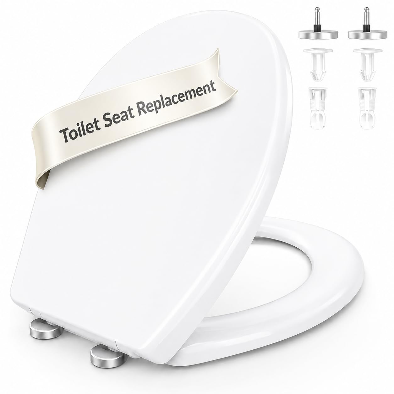 Zuvo Toiletseat Soft Close (O-Shape, Quick Release) UK Standard Toilet Seat with Adjustable Hinges Anti-Slam Mechanism, White-image-49