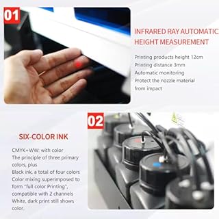 Furvveerr A4 UV Printer, 2880x1440dpi UV DTG Printer T-Shirt Machine with L1800 Print Head, Vacuum Platform & Bottle Holder, for Glass Cups Phone Case Fabrics Acrylic Metal Leather ect (A4)