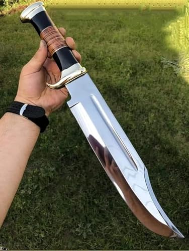 Unique Blades Couteau à pleine soie avec gaine, 46 cm, lame ultra-tranchante, fait à la main, cadeau unique pour homme, camping en plein air
