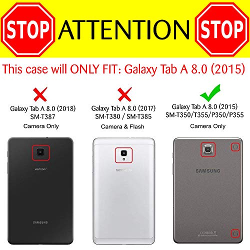 Kiq Galaxy Tab A 8.0 2015 T350 Case, Full-Body Shockproof Military Heavy Duty Case Cover Screen Protector Stand Samsung Galaxy Tab A 8.0 Sm-T350 Sm-T355 (2015) (Armor Black) #TOP7