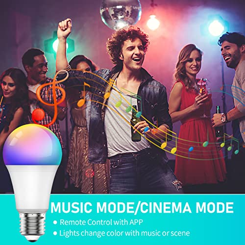 SKY-TOUCH 2Pcs Smart Led Bulb E27 Remote Control Color Adjustable Light Works With Amazon Alexa/Echo Google Home/Assistant, 190V/240V, 10W, 800 Lumens