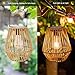Solar Lantern,2 Pack Solar Wicker Lanterns Outdoor Waterproof Boho Lights for Outside Hanging Rattan Lights Outdoor Patio Lanterns Decoration for Garden,Yard,Porch,Trees,Lawn,Pathway