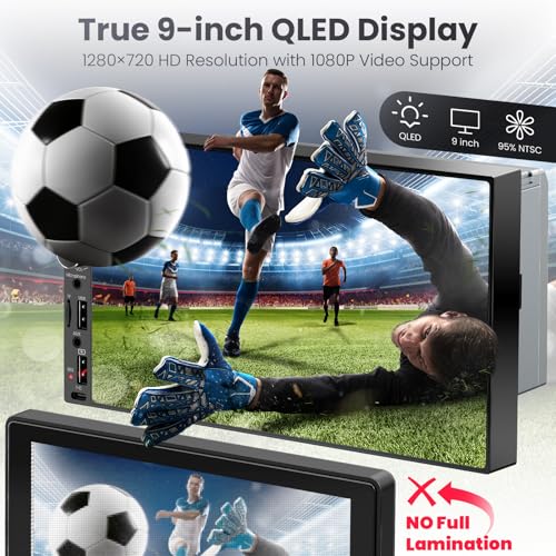 9" Double Din Car Stereo with Wireless Apple CarPlay & Android Auto,QLED IPS Touchscreen Double Din Radio,1080P Backup Camera, Mirror Link, Voice Control, Bluetooth 5.3, GPS, AM/FM, Type-C, EQ, SWC - Image 5