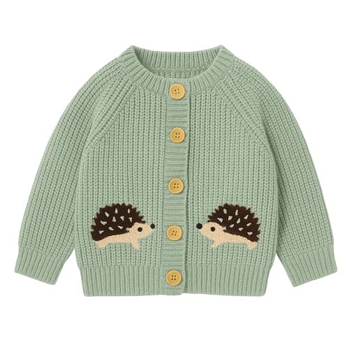 Yoolhamy Baby Strickjacke Kleinkind Cardigan Pullover für Mädchen Jungen Winter Langarm Strickpullover Warme Babykleidung