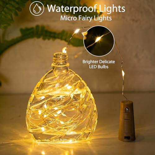Image of Brightown 10 Pack 7ft Battery Operated Wine Bottle Lights with Cork