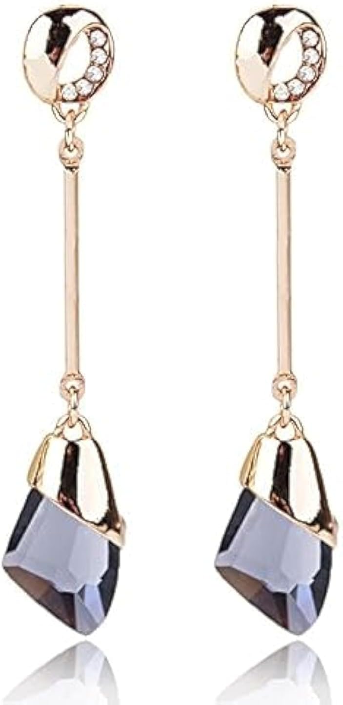 AAA Quality 18k Gold Plated Crystal Earrings For Women & Girls