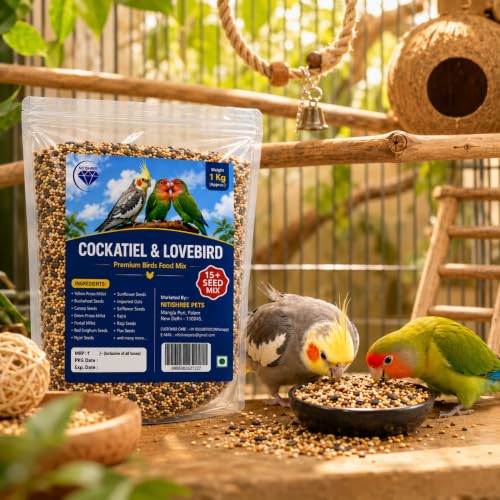 Image of Nitishree Premium Mix Seeds for Lovebird & Cocktail Bird Food, 4 kg | For Cockatiel & Lovebird