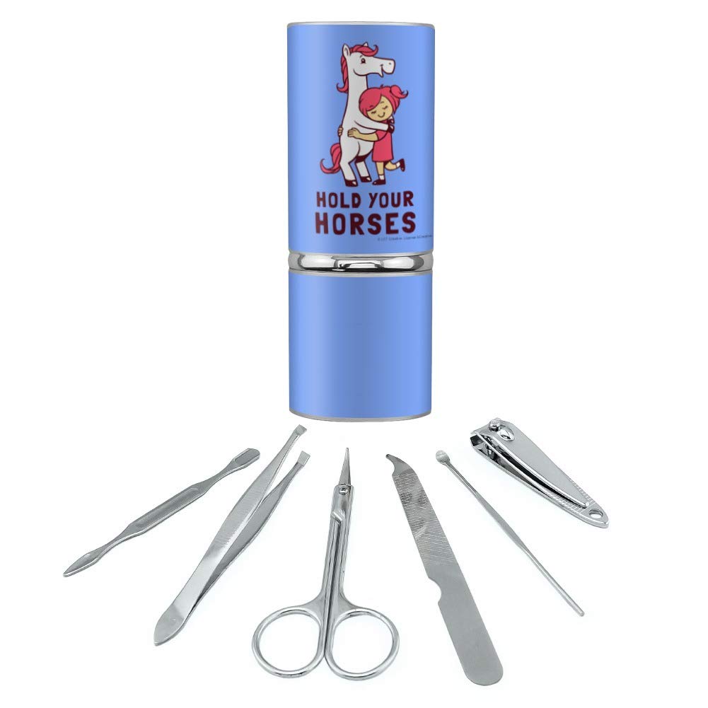 Hold Your Horses Funny Stainless Steel Manicure Pedicure Grooming Beauty