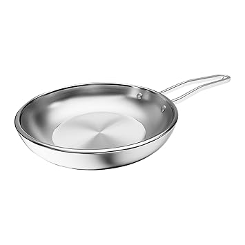 Lifelong LLTPFP003 Triply Fry Pan with Riveted Handles without Lid 1.2 litres Capacity (20 cm Diameter, Induction, Dishwasher and Gas Stove Friendly)