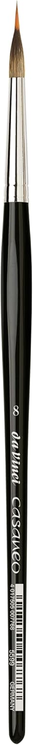 da Vinci Watercolor Series 5599 Size 8 - Inlaid Liner - Casaneo New Wave Synthetics - Vegan - Made in Germany