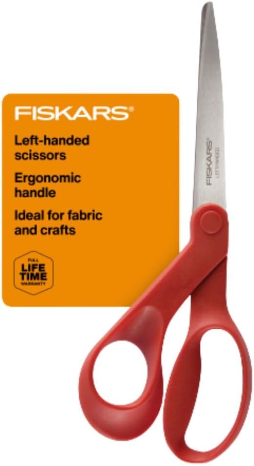 Fiskars 1294508697WJ Left-hand 8" Bent-left, Stainless Steel - Orange