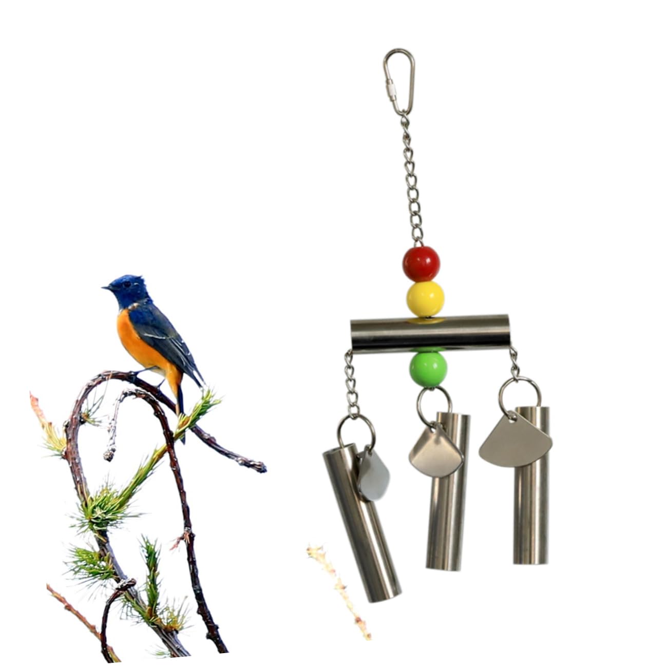 FRCOLOR 3stücke Vogelspielzeug Mit Glocke Für Mittelgroße Und Große Papageien Und Eichhörnchen Zufällig Gefärbten Perlen Für Käfigspiele