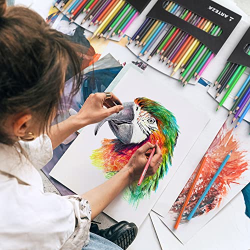 Arteza Watercolor Colored Pencils For Adult Coloring, 72 Colored Pencils In Assorted Shades, Triangular Shape, Drawing Pencils For Coloring Books And Canvas, Watercolor Brush Included, Art Supplies #TOP6