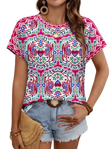 Image of WIHOLL Womens Tops Short Sleeve Shirts Summer Outfits 2026 Spring Dressy Casual Clothes Clothing