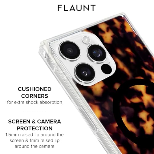 Flaunt Official Square Protective Case - Compatible with iPhone 16 Pro Max - Compatible with MagSafe & Wireless Charging - Drop-Tested & Shockproof - (Tortoise Shell) by FLAUNT - Used condition - Image 7