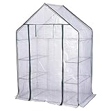 Laneetal Invernadero de Jardín Tomates Cultivo de Plantas con Lona de Rejilla 143x73x195cm Invernadero Caseta Exterior
