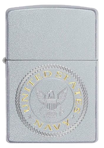 Encendedor Zippo clásico personalizado US Navy plateado miniatura 1