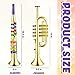 Amylove Set of 2 Toy Trumpet and Clarinet for Kids Toddlers Plastic Instruments Fake Music Toy Portable Early Educational Toys Teaching Songs Musical Gifts(Gold)